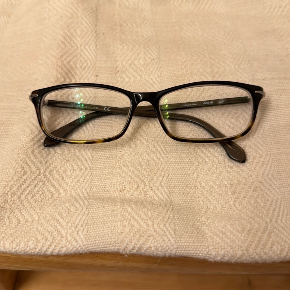 Calvin Klein Dark Brown Tortoise Eyeglasses